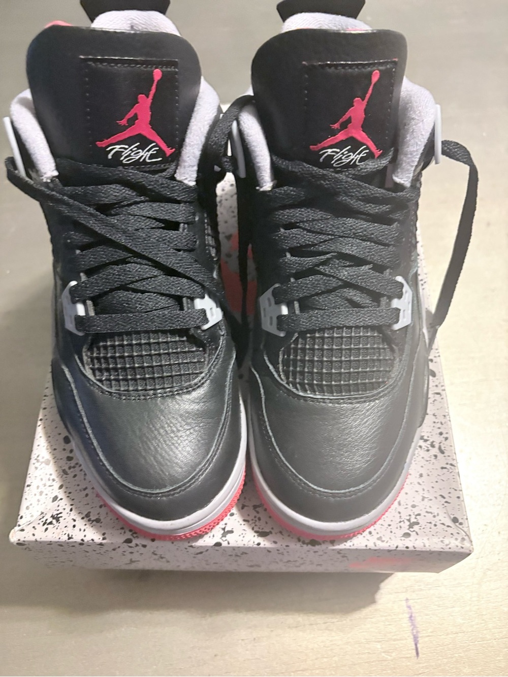 Jordan Kids Black and Pink Flight Sneakers